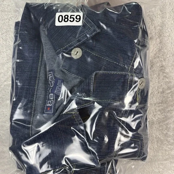 Baccini Women's XL Denim Jean‎ Jacket Classic Blue Button Front Stretch Pockets - Picture 7 of 7